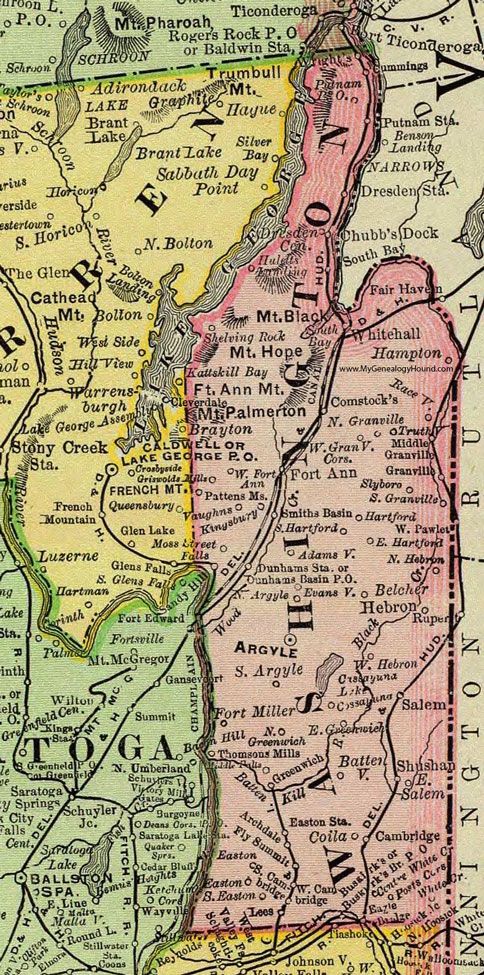 Map of Washington County, NY